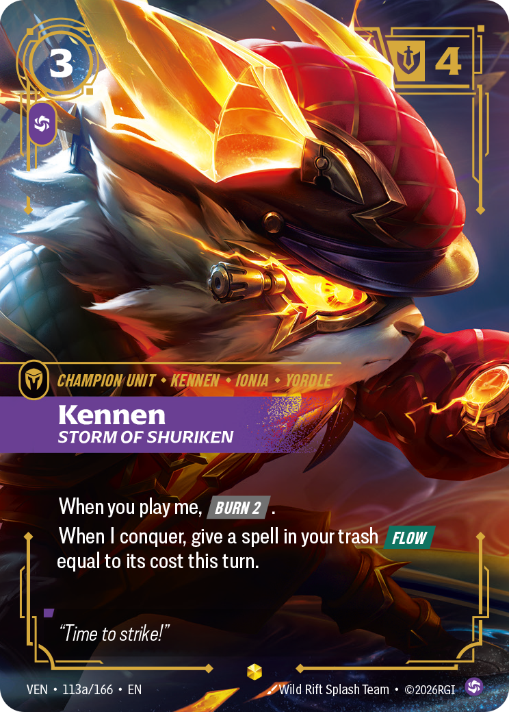 Kennen, Storm of Shuriken (Alternate Art) VEN-113A - Riftbound Alternate Art, English reference artwork