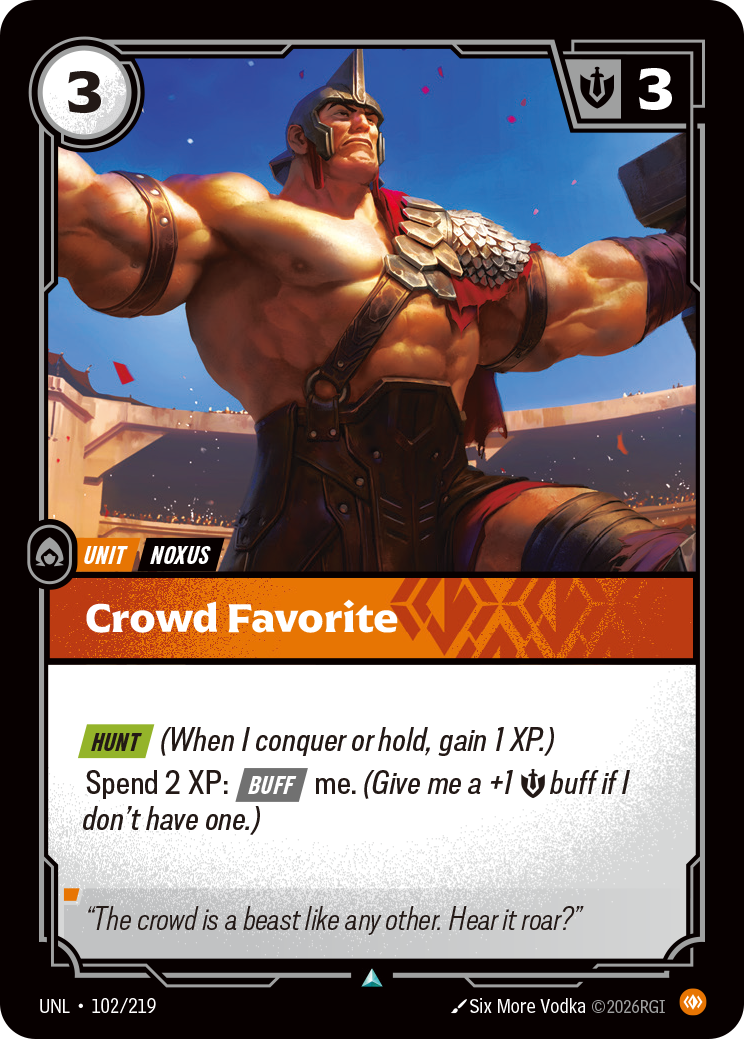 Crowd Favorite UNL-102 - Riftbound Standard Art, English reference artwork
