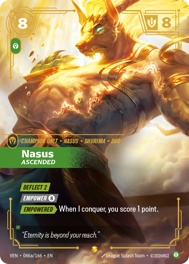 Nasus, Ascended (Alternate Art) VEN-046A - Riftbound Alternate Art, English reference artwork
