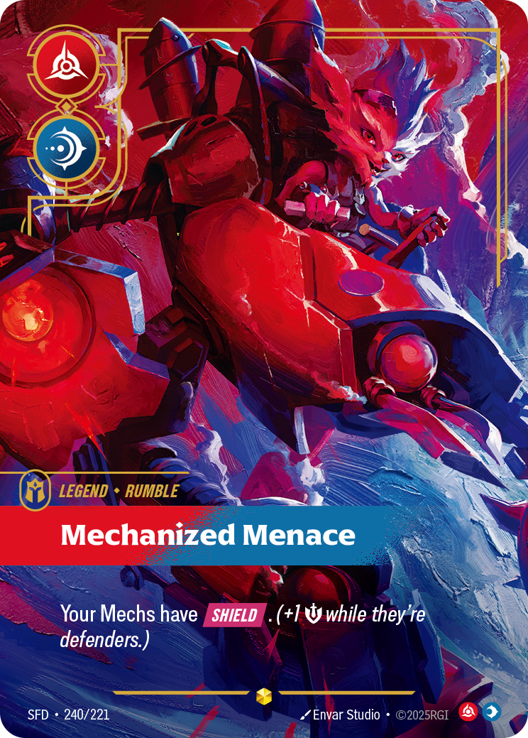 Rumble, Mechanized Menace (Overnumbered) SFD-240 - Riftbound Overnumbered, English reference artwork