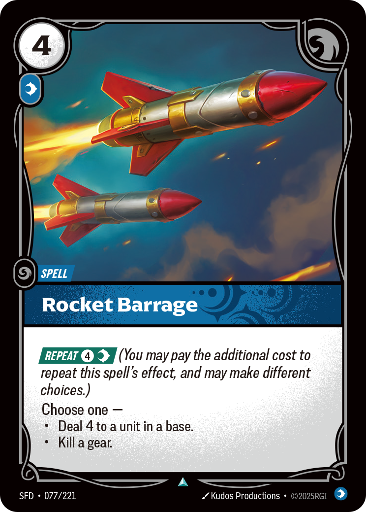 Rocket Barrage SFD-077 - Riftbound Standard Art, English reference artwork
