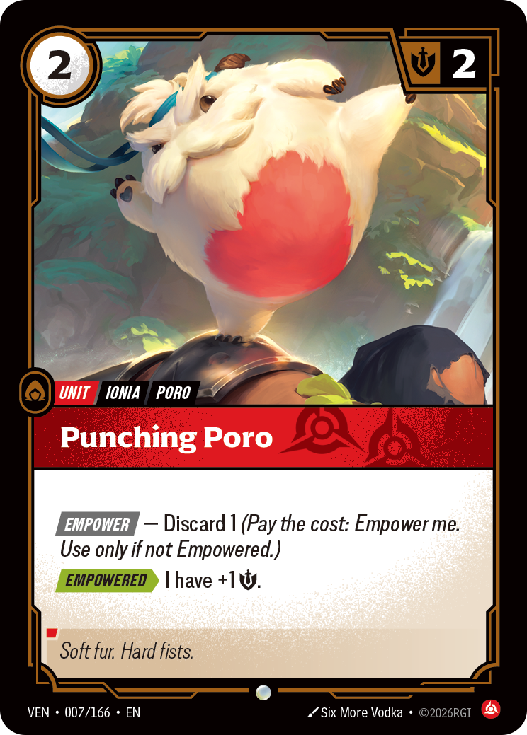 Punching Poro VEN-007 - Riftbound Standard Art, English reference artwork