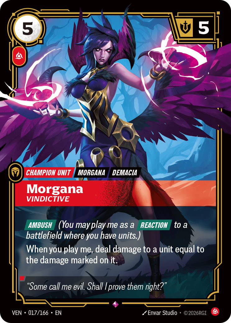 Morgana, Vindictive VEN-017 - Riftbound Standard Art, English reference artwork