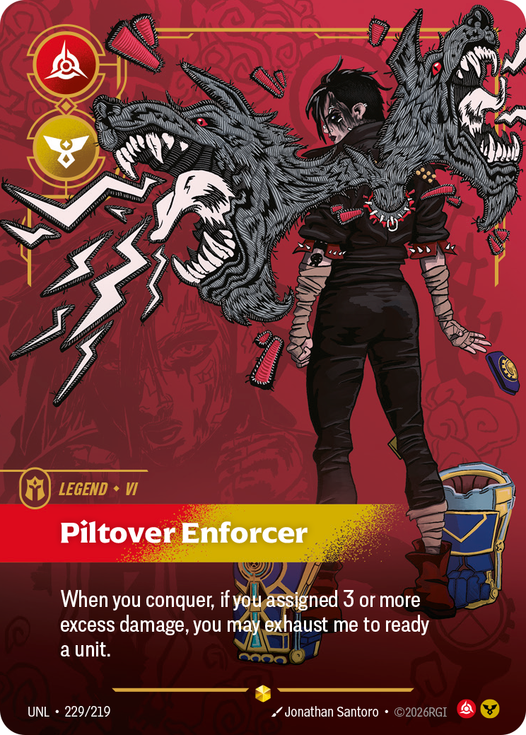 Vi, Piltover Enforcer (Overnumbered) UNL-229 - Riftbound Overnumbered, English reference artwork