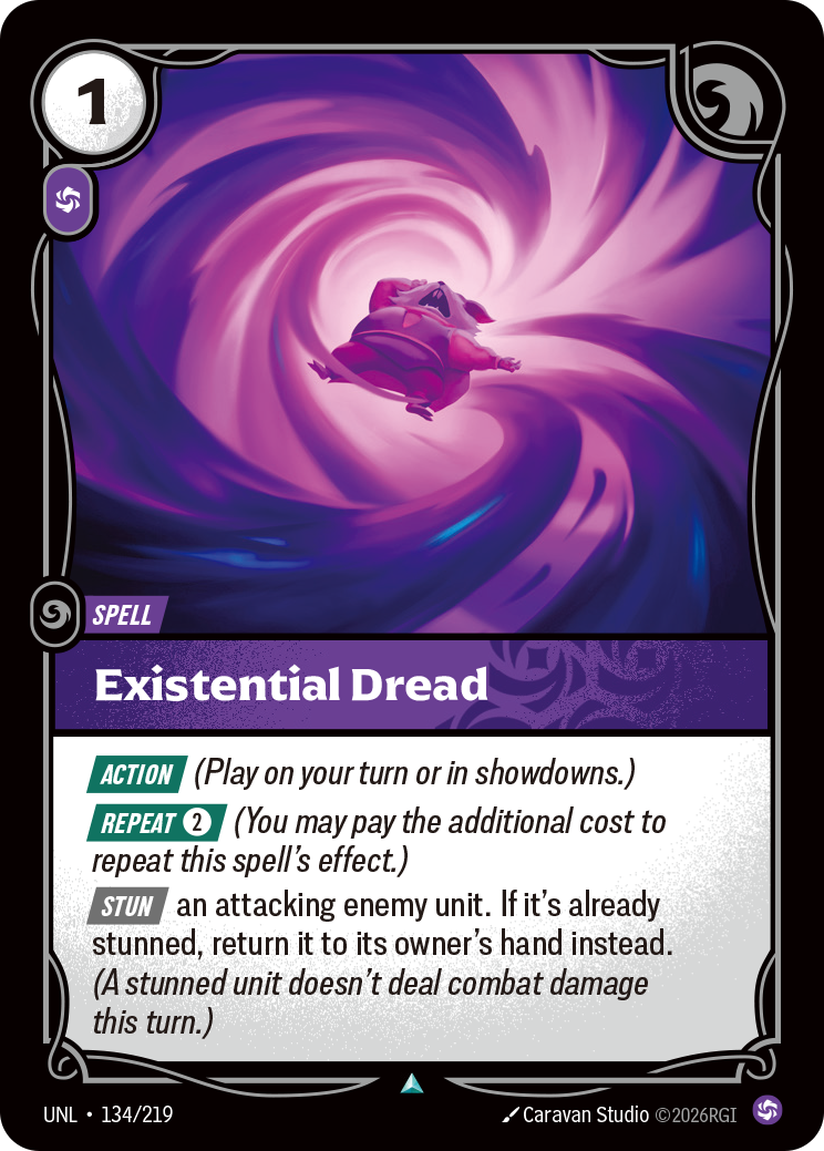 Existential Dread UNL-134 - Riftbound Standard Art, English reference artwork
