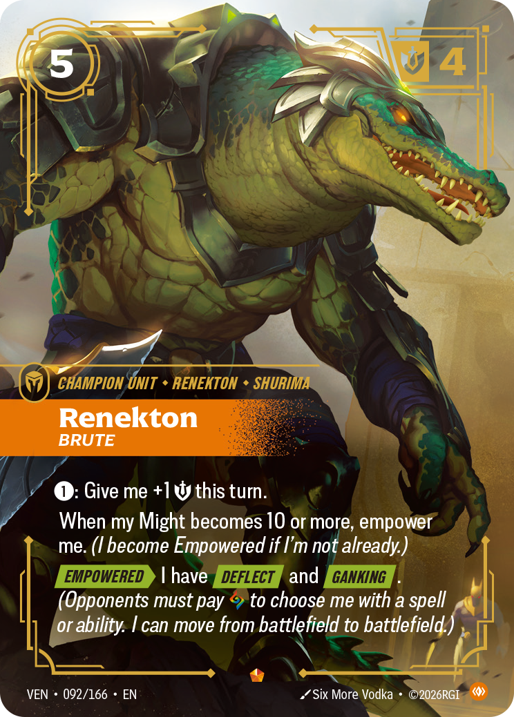 Renekton, Brute VEN-092 - Riftbound Standard Art, English reference artwork