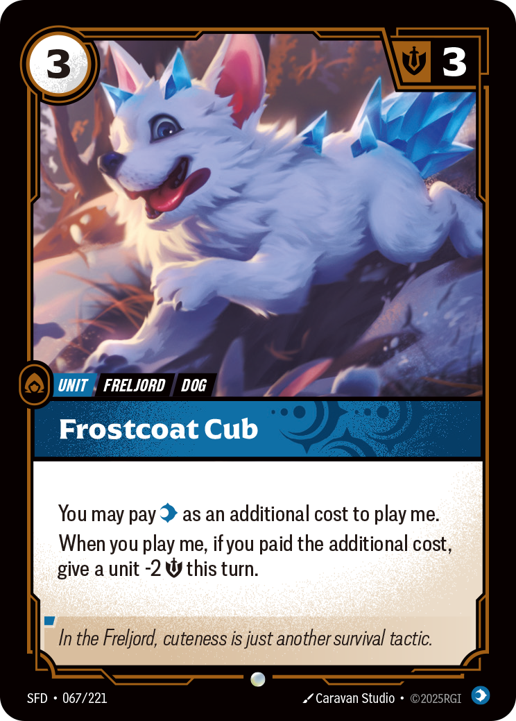 Frostcoat Cub SFD-067 - Riftbound Standard Art, English reference artwork