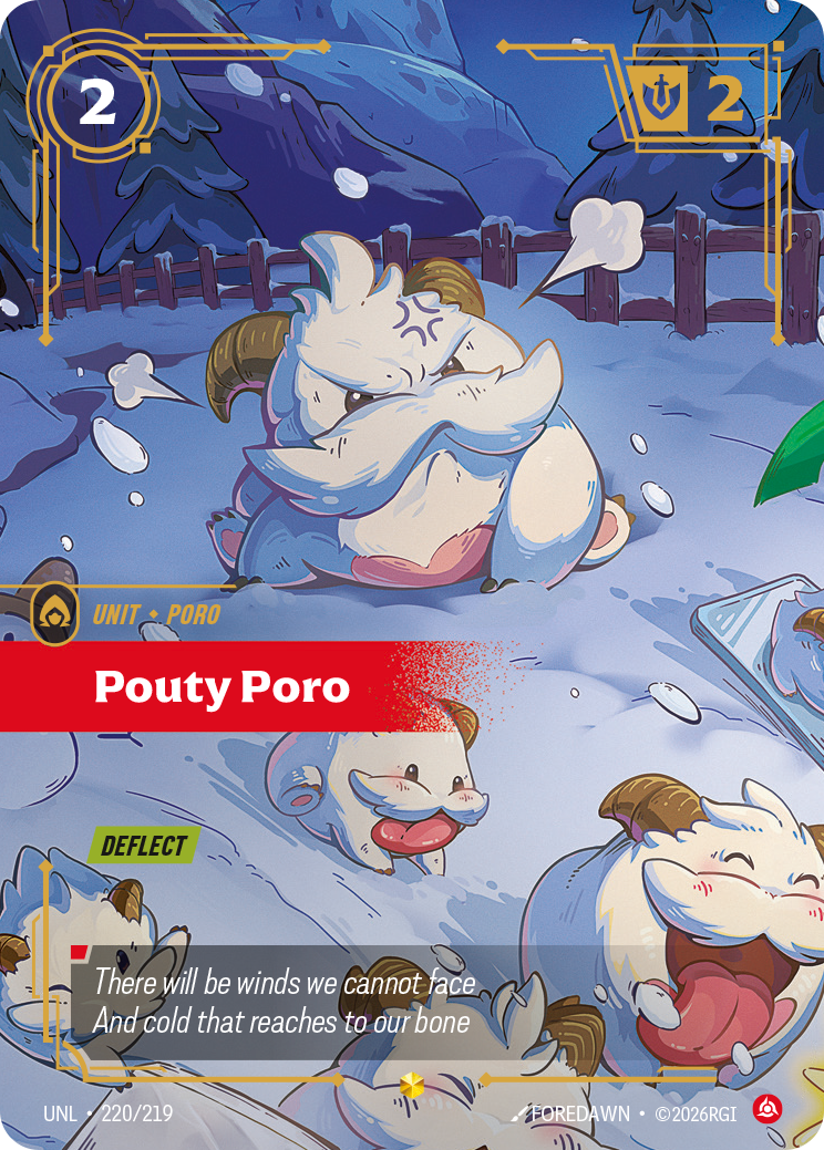 Pouty Poro (Overnumbered) UNL-220 - Riftbound Overnumbered, English reference artwork