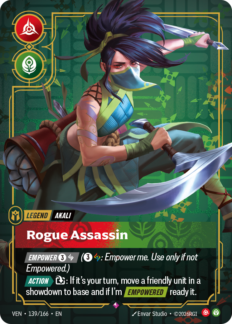 Akali, Rogue Assassin VEN-139 - Riftbound Standard Art, English reference artwork