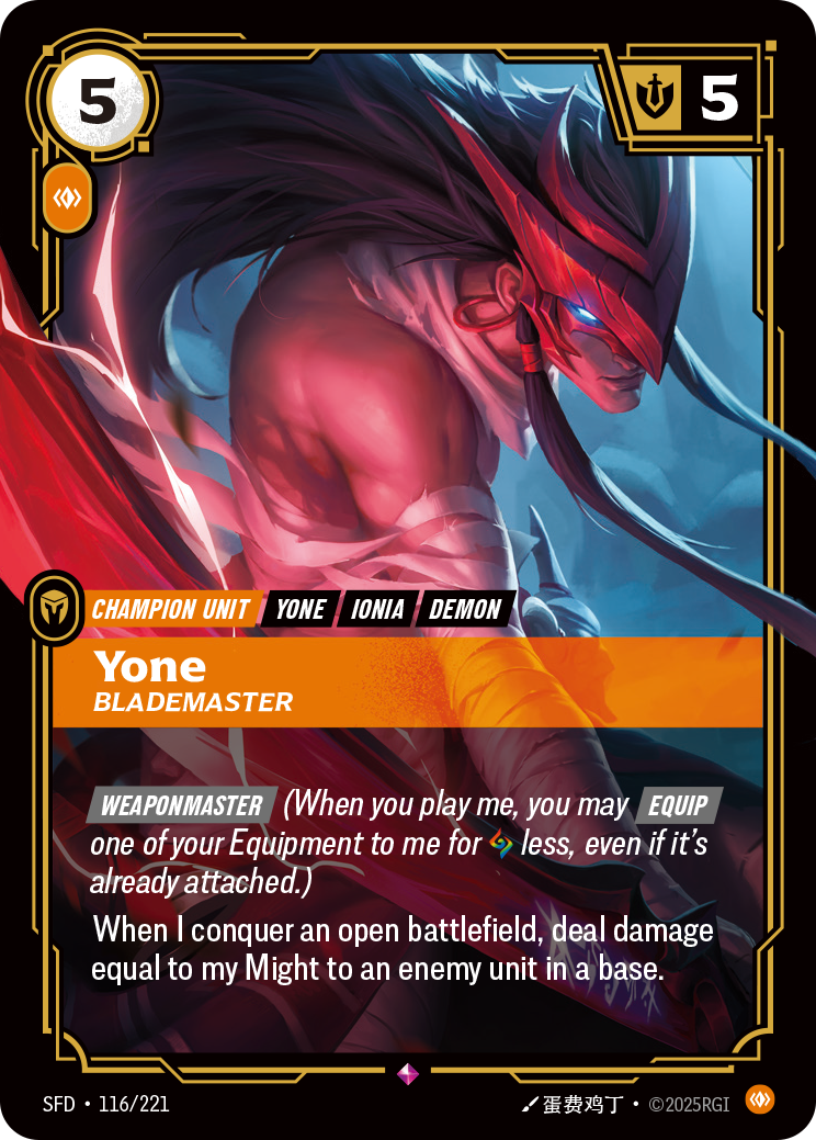 Yone, Blademaster SFD-116 - Riftbound Standard Art, English reference artwork