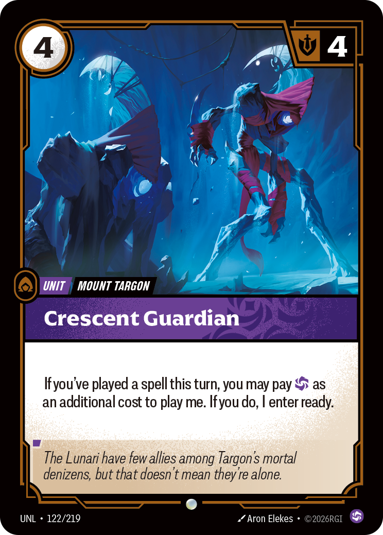Crescent Guardian UNL-122 - Riftbound Standard Art, English reference artwork