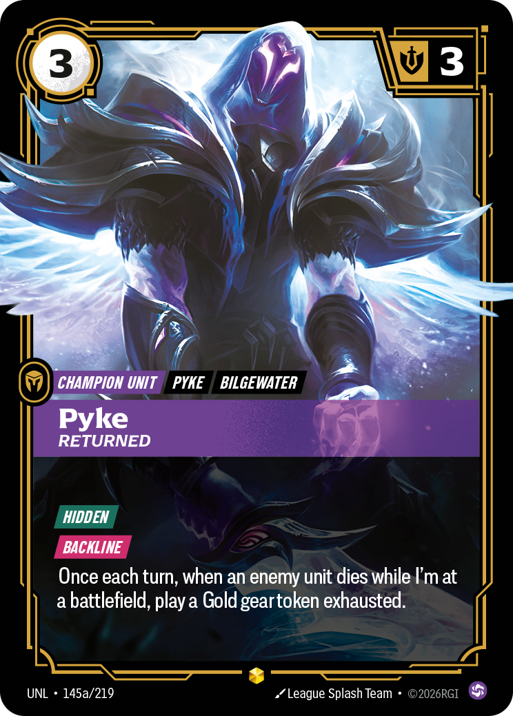 Pyke, Returned (Alternate Art) UNL-145A - Riftbound Alternate Art, English reference artwork