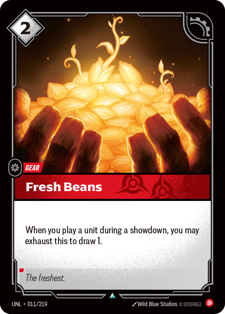 Fresh Beans UNL-011 - Riftbound Standard Art, English reference artwork