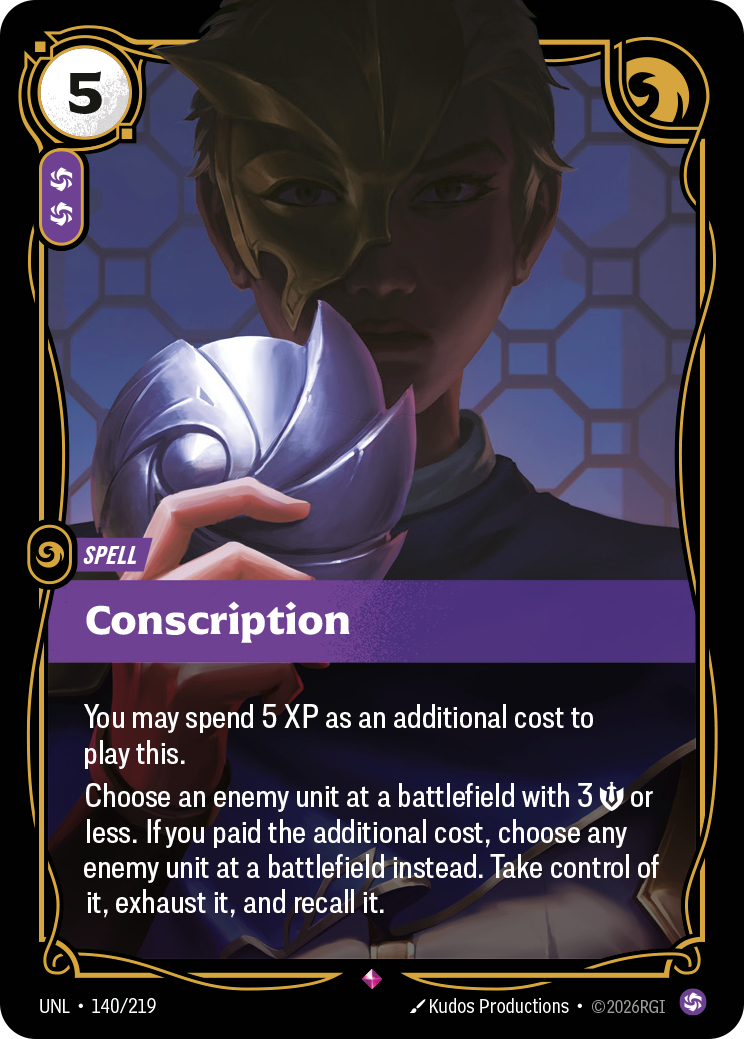 Conscription UNL-140 - Riftbound Standard Art, English reference artwork