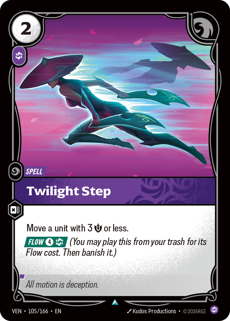 Twilight Step VEN-105 - Riftbound Standard Art, English reference artwork