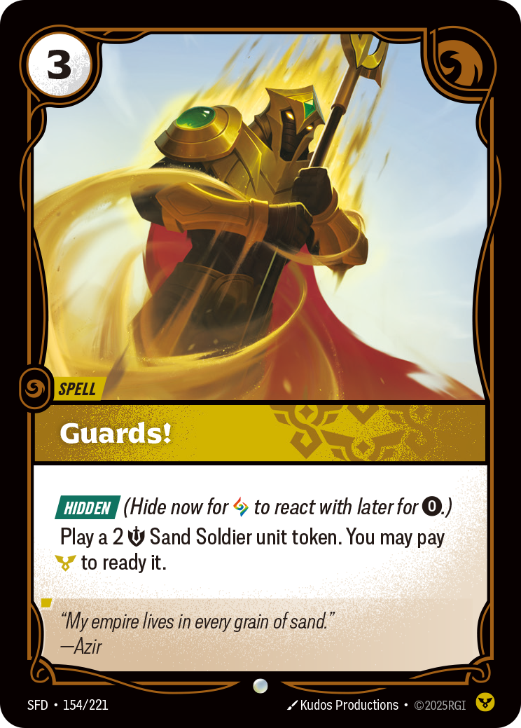 Guards! SFD-154 - Riftbound Standard Art, English reference artwork