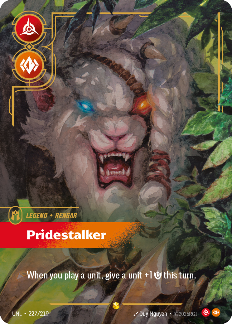 Rengar, Pridestalker (Overnumbered) UNL-227 - Riftbound Overnumbered, English reference artwork