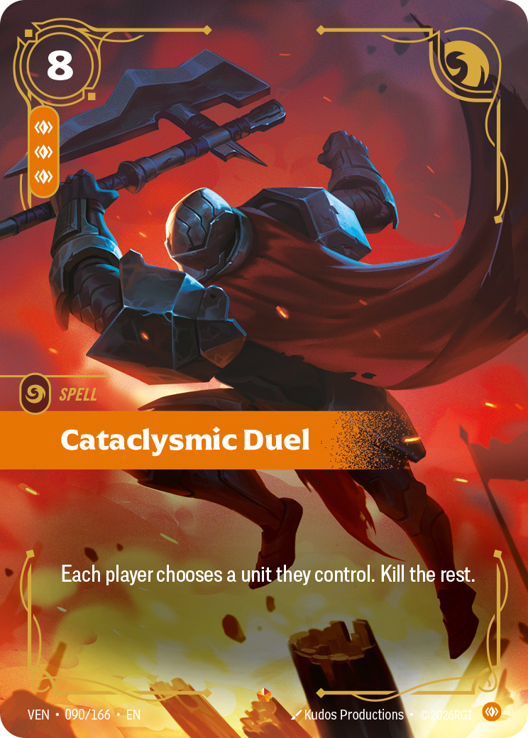 Cataclysmic Duel VEN-090 - Riftbound Standard Art, English reference artwork