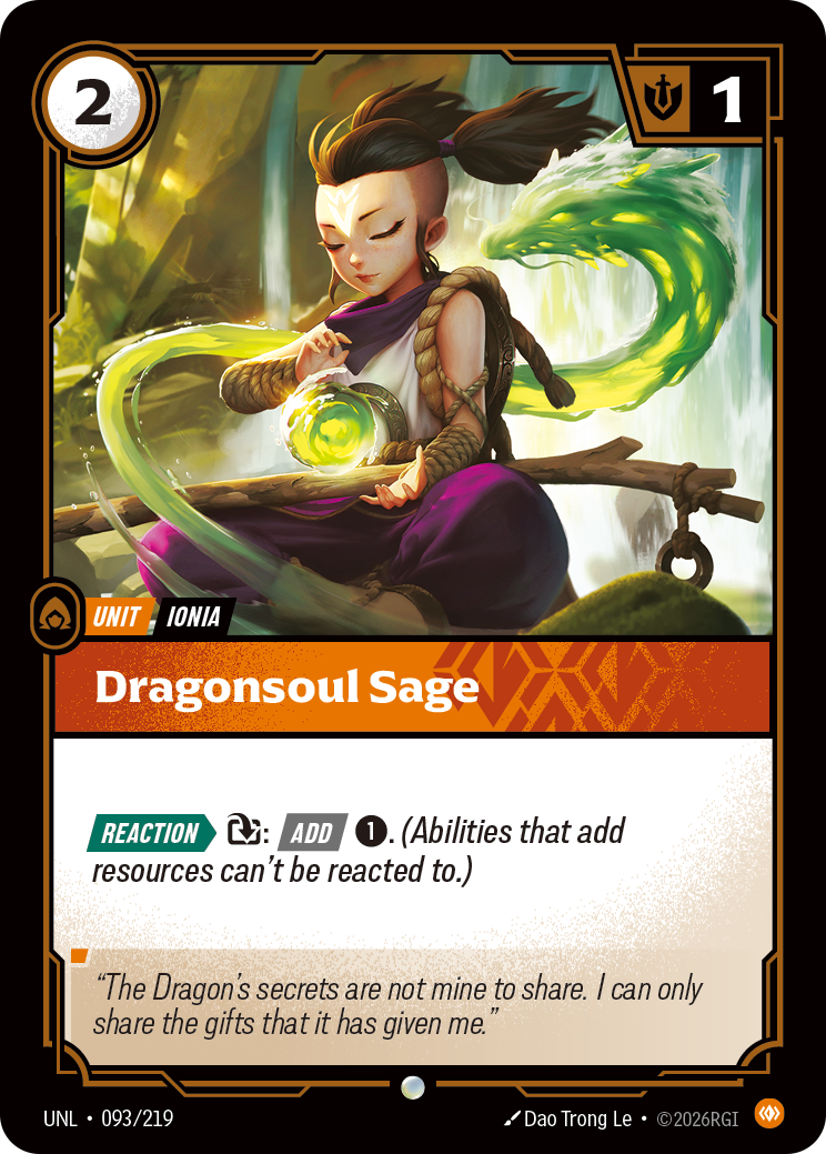 Dragonsoul Sage UNL-093 - Riftbound Standard Art, English reference artwork