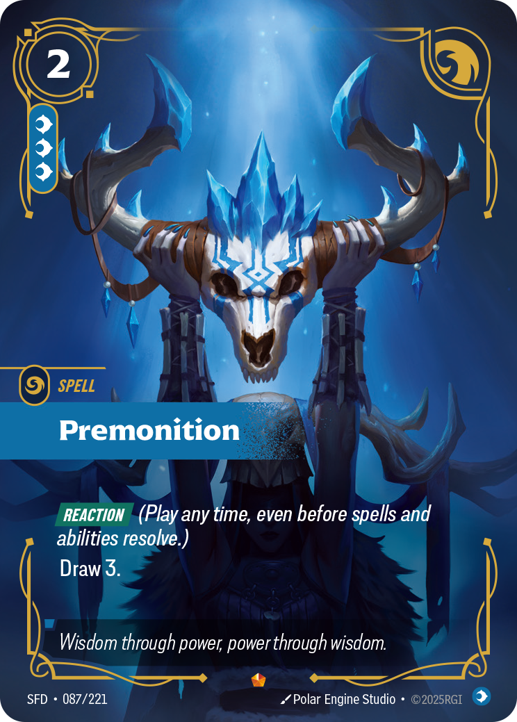Premonition SFD-087 - Riftbound Standard Art, English reference artwork