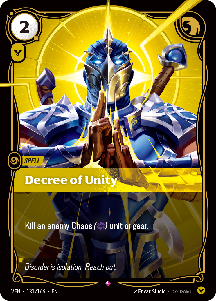 Decree of Unity VEN-131 - Riftbound Standard Art, English reference artwork