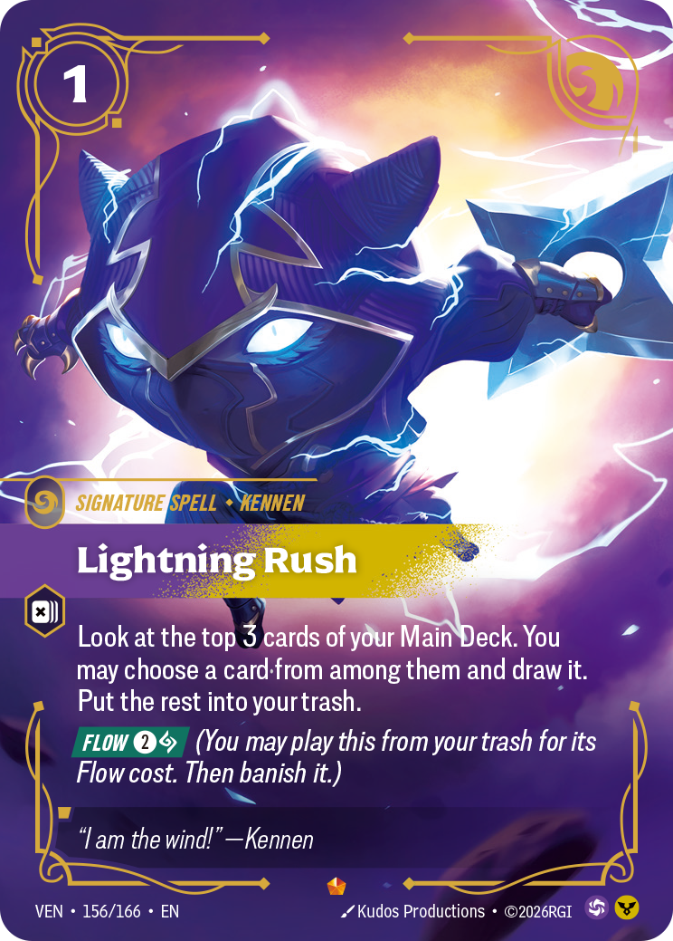 Lightning Rush VEN-156 - Riftbound Standard Art, English reference artwork