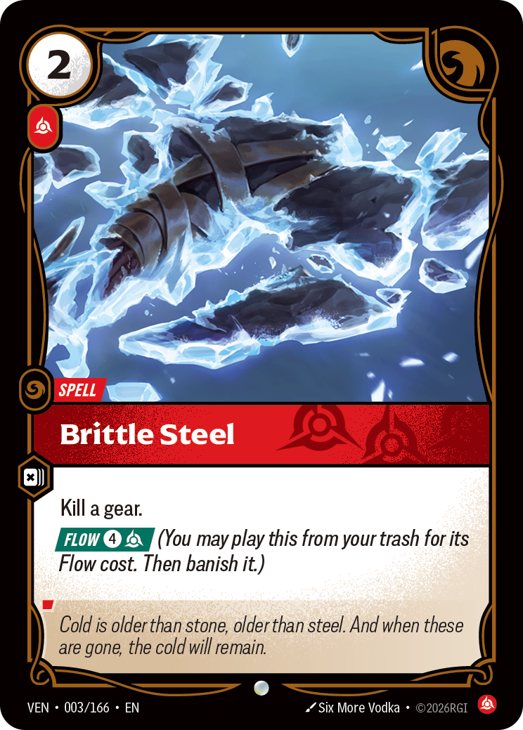 Brittle Steel VEN-003 - Riftbound Standard Art, English reference artwork