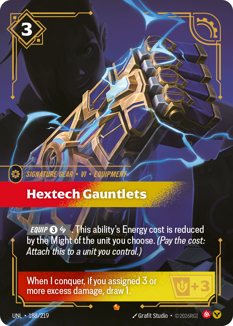 Hextech Gauntlets UNL-188 - Riftbound Standard Art, English reference artwork