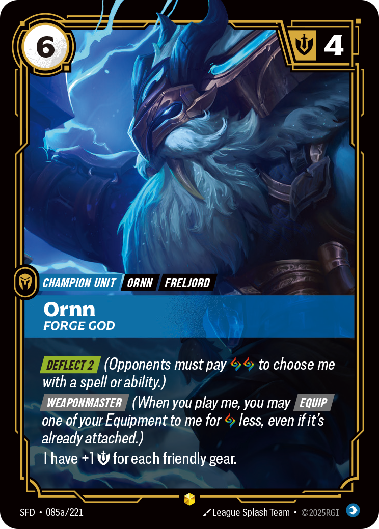 Ornn, Forge God (Alternate Art) SFD-085A - Riftbound Alternate Art, English reference artwork