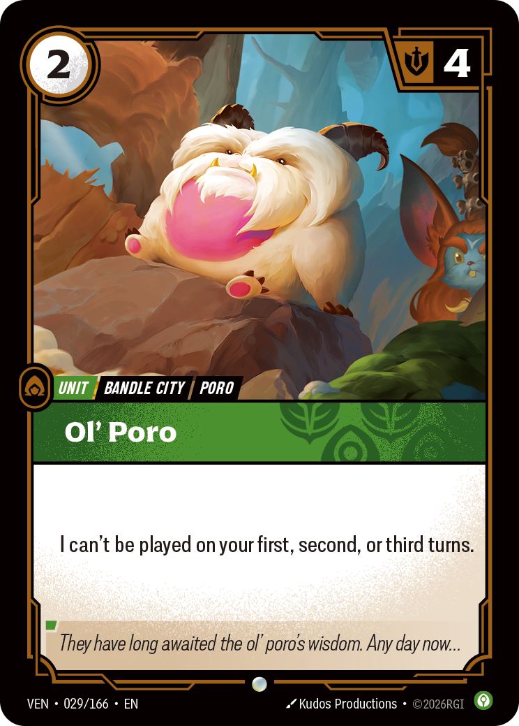 Ol' Poro VEN-029 - Riftbound Standard Art, English reference artwork
