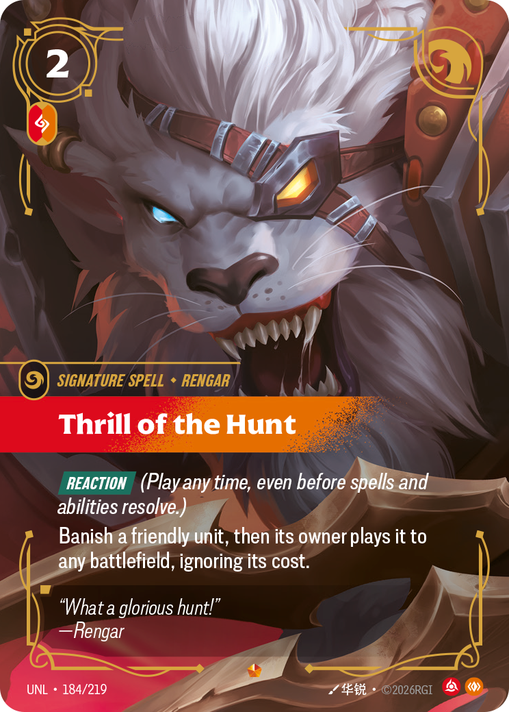 Thrill of the Hunt UNL-184 - Riftbound Standard Art, English reference artwork