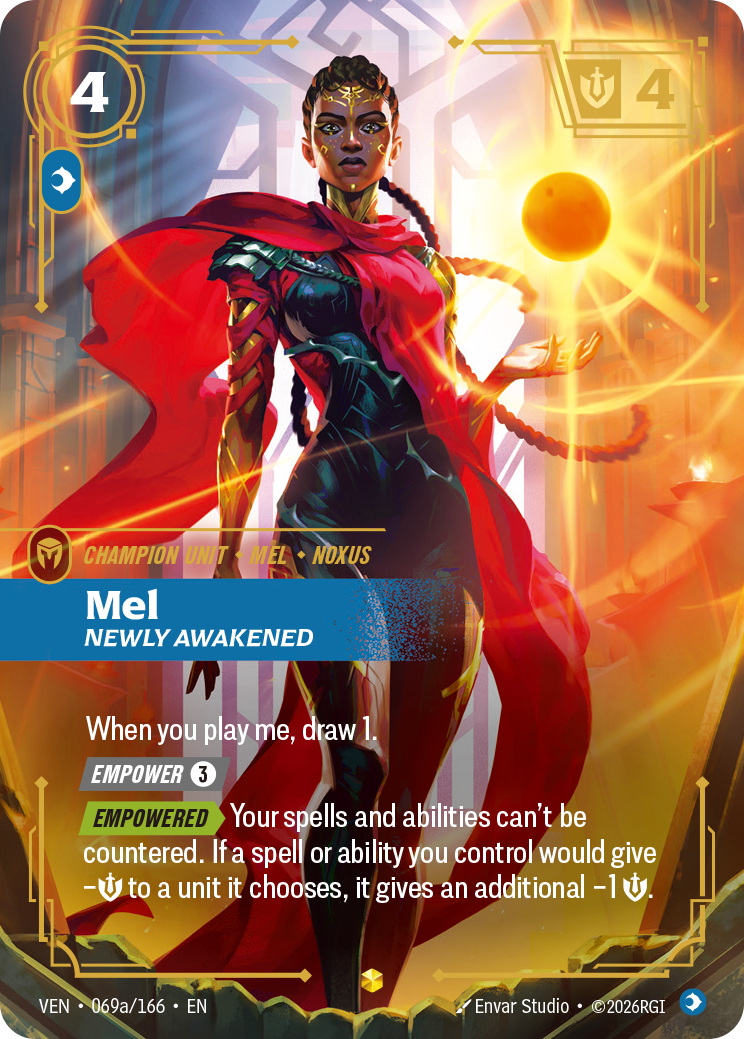Mel, Newly Awakened (Alternate Art) VEN-069A - Riftbound Alternate Art, English reference artwork