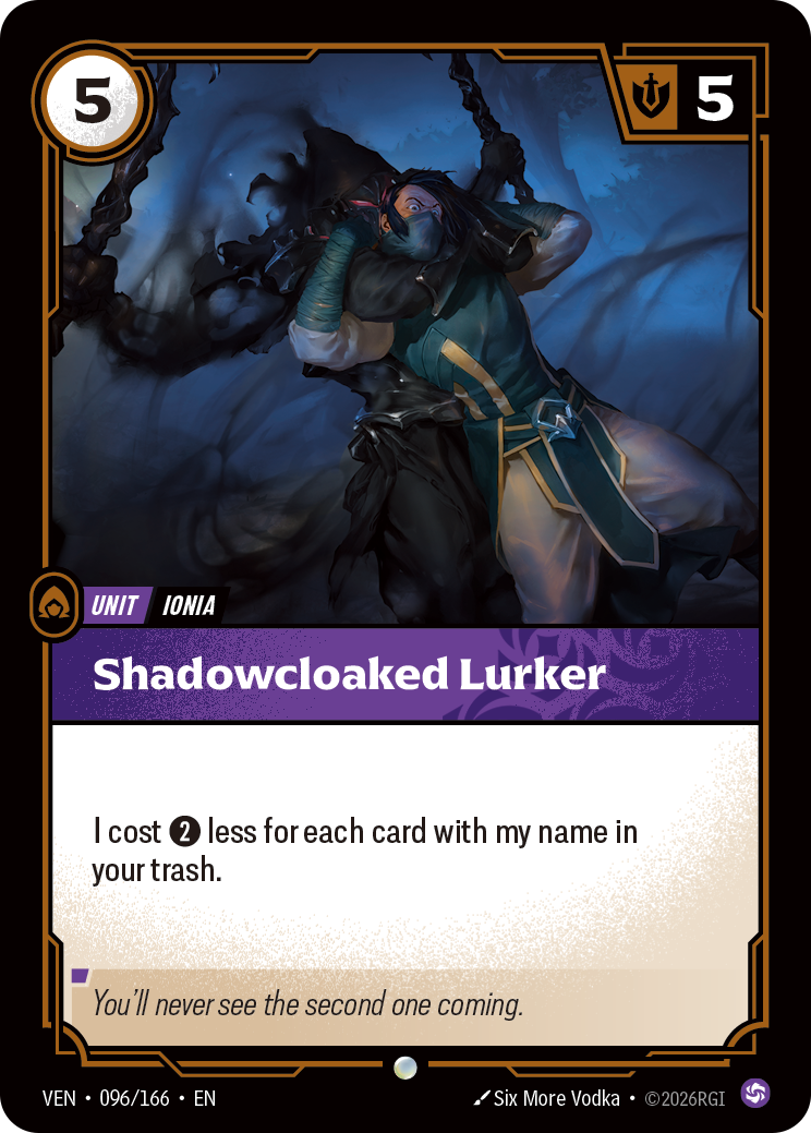 Shadowblade Lurker VEN-096 - Riftbound Standard Art, English reference artwork