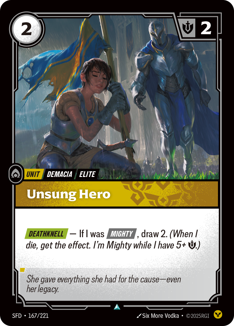 Unsung Hero SFD-167 - Riftbound Standard Art, English reference artwork