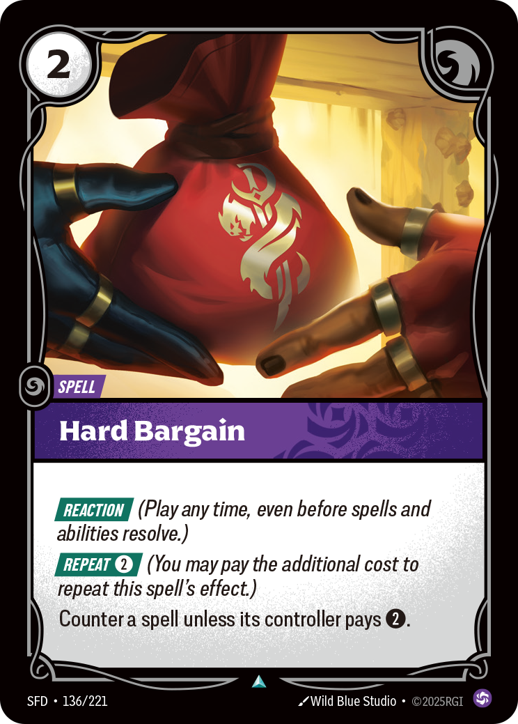 Hard Bargain SFD-136 - Riftbound Standard Art, English reference artwork