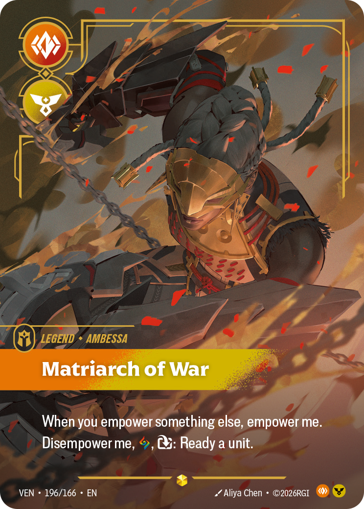 Ambessa, Matriarch of War (Overnumbered) VEN-196 - Riftbound Overnumbered, English reference artwork