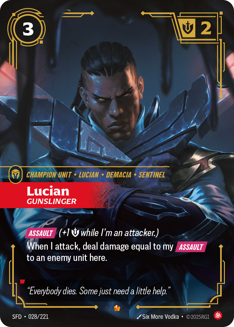 Lucian, Gunslinger SFD-028 - Riftbound Standard Art, English reference artwork
