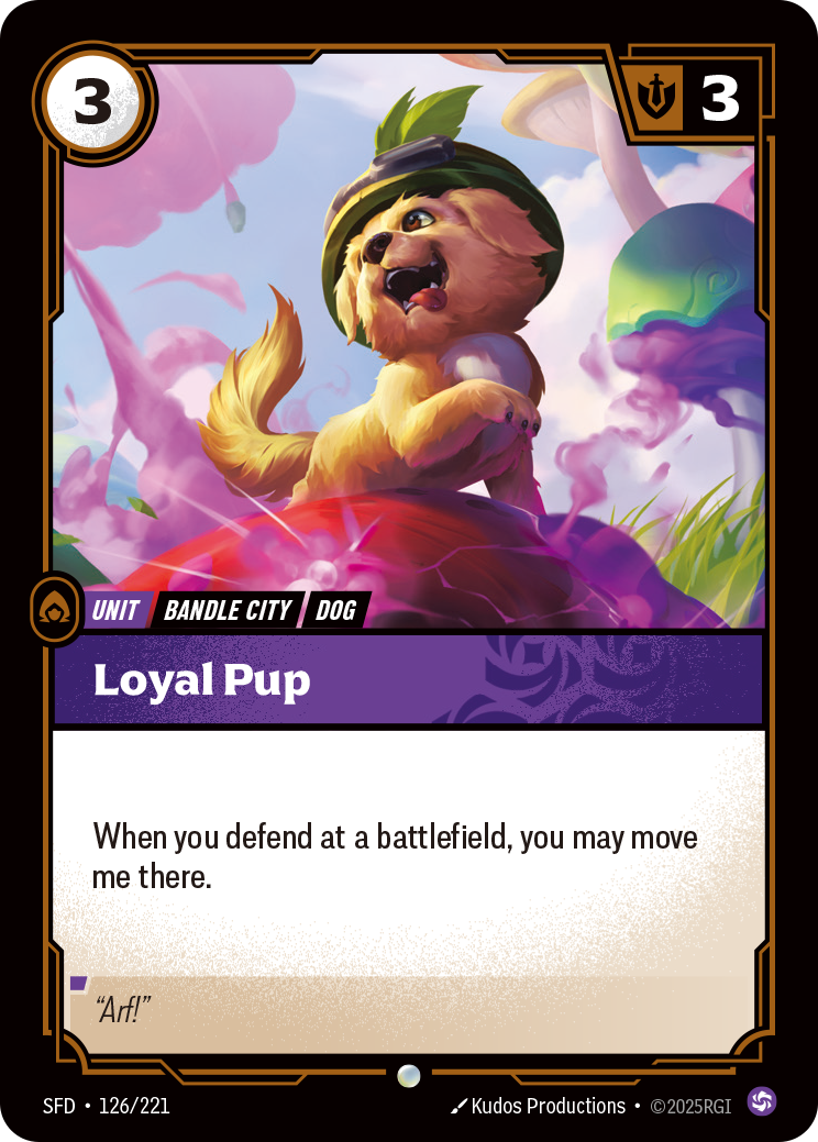 Loyal Pup SFD-126 - Riftbound Standard Art, English reference artwork