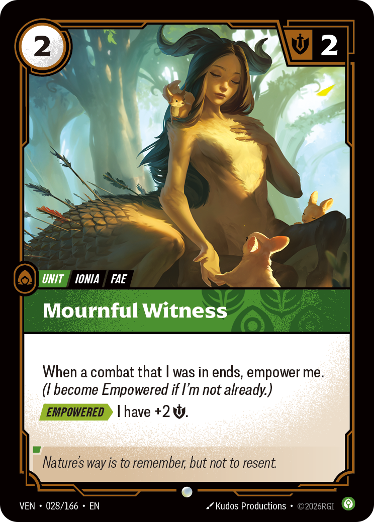 Mournful Witness VEN-028 - Riftbound Standard Art, English reference artwork