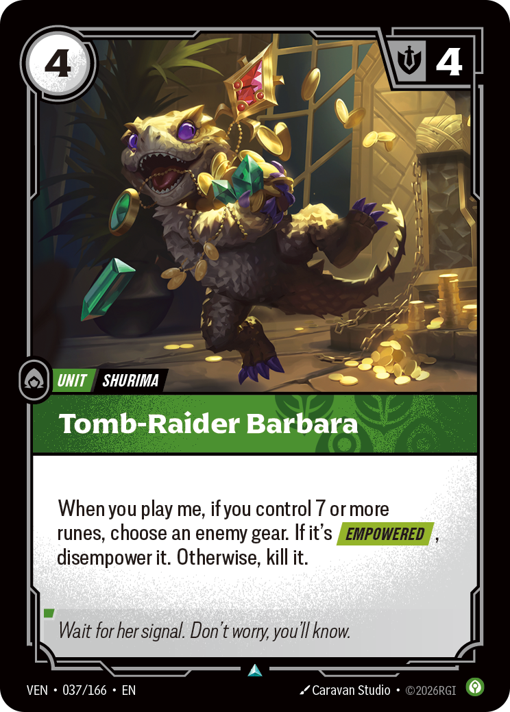Tomb-Raider Barbara VEN-037 - Riftbound Standard Art, English reference artwork