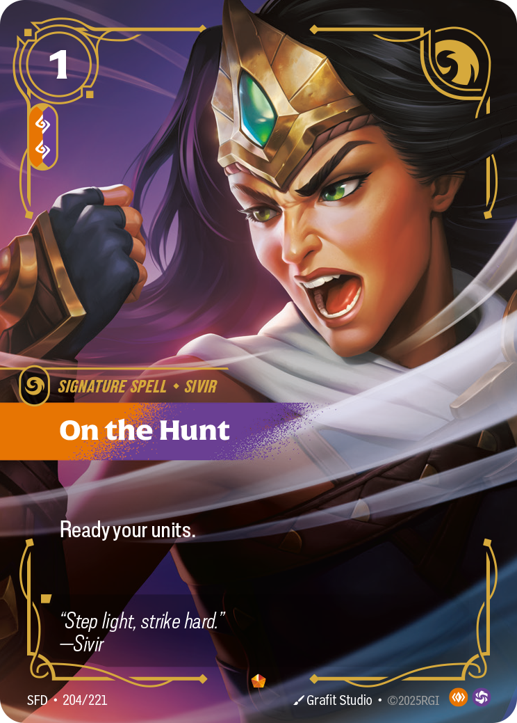 On the Hunt SFD-204 - Riftbound Standard Art, English reference artwork