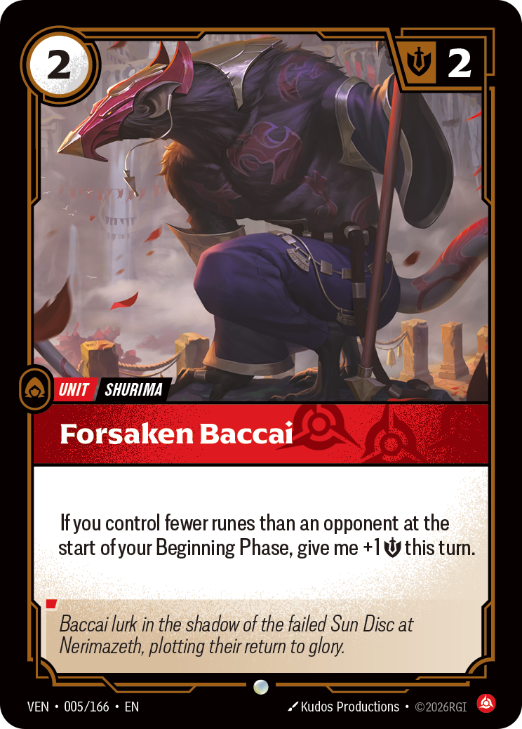 Forsaken Baccai VEN-005 - Riftbound Standard Art, English reference artwork