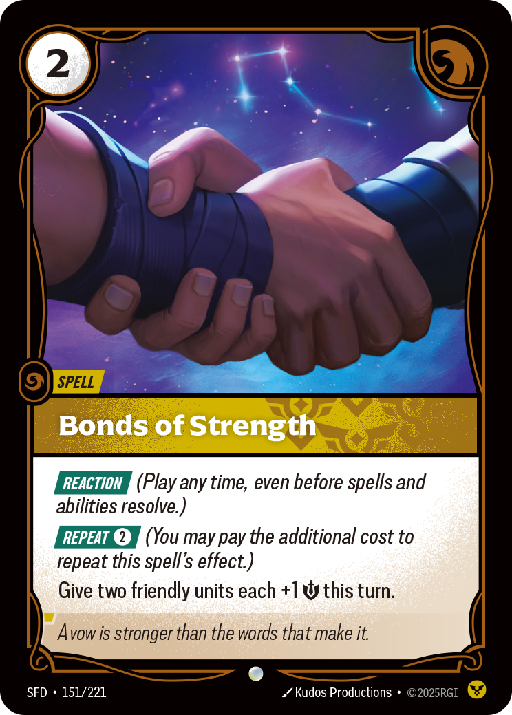 Bonds of Strength SFD-151 - Riftbound Standard Art, English reference artwork
