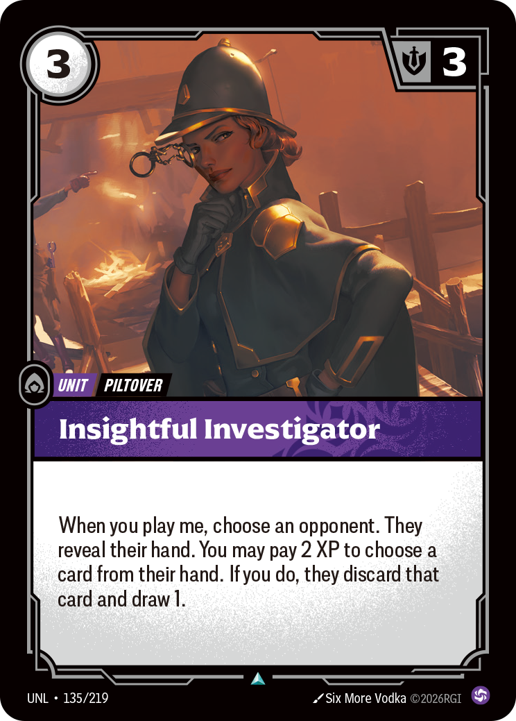 Insightful Investigator UNL-135 - Riftbound Standard Art, English reference artwork