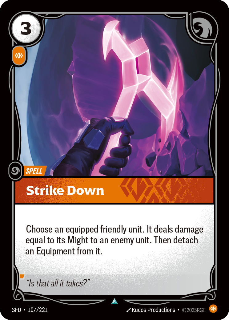 Strike Down SFD-107 - Riftbound Standard Art, English reference artwork