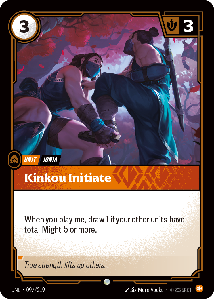 Kinkou Initiate UNL-097 - Riftbound Standard Art, English reference artwork