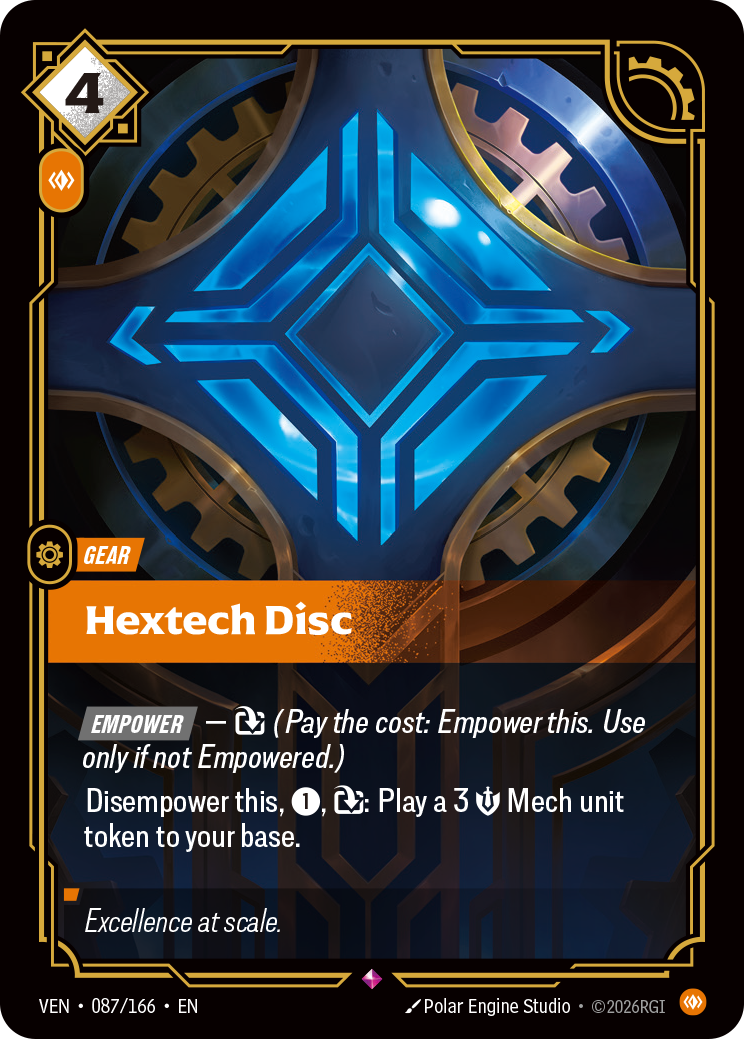 Hextech Disc VEN-087 - Riftbound Standard Art, English reference artwork
