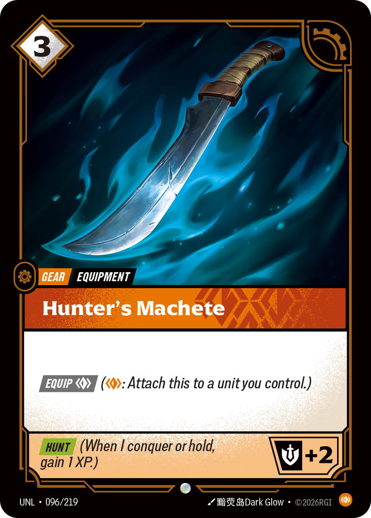Hunter's Machete UNL-096 - Riftbound Standard Art, English reference artwork