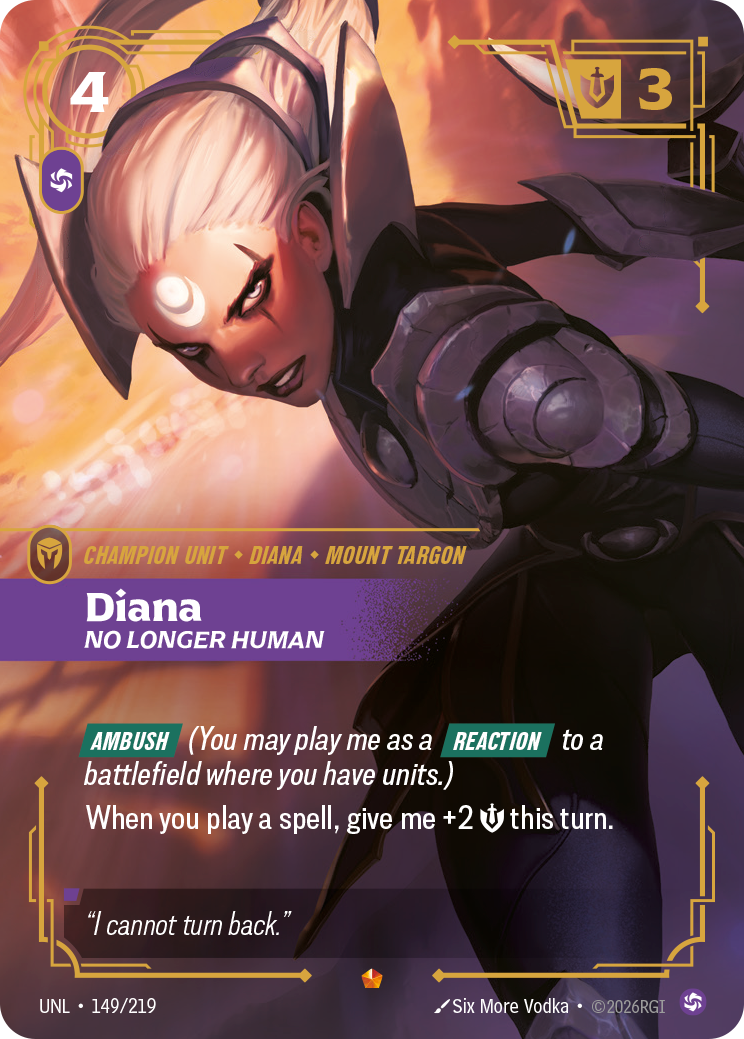 Diana, No Longer Human UNL-149 - Riftbound Standard Art, English reference artwork