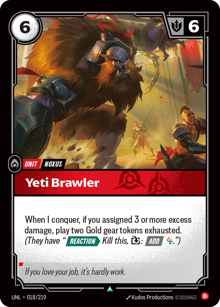 Yeti Brawler UNL-018 - Riftbound Standard Art, English reference artwork